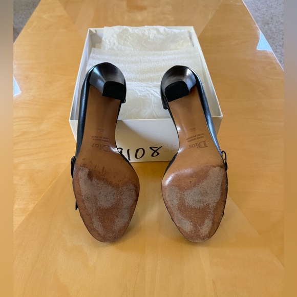 EUC Dior Black Leather Round Toe Heels Size 39 8.5 - Picture 2 of 9